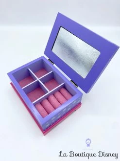Boite à Bijoux Anna Elsa La Reine Des Neiges Disney Coffre Bois Violet -Poupées Soldes boite bijoux anna elsa la reine des neiges disney bois violet rose miroir 3