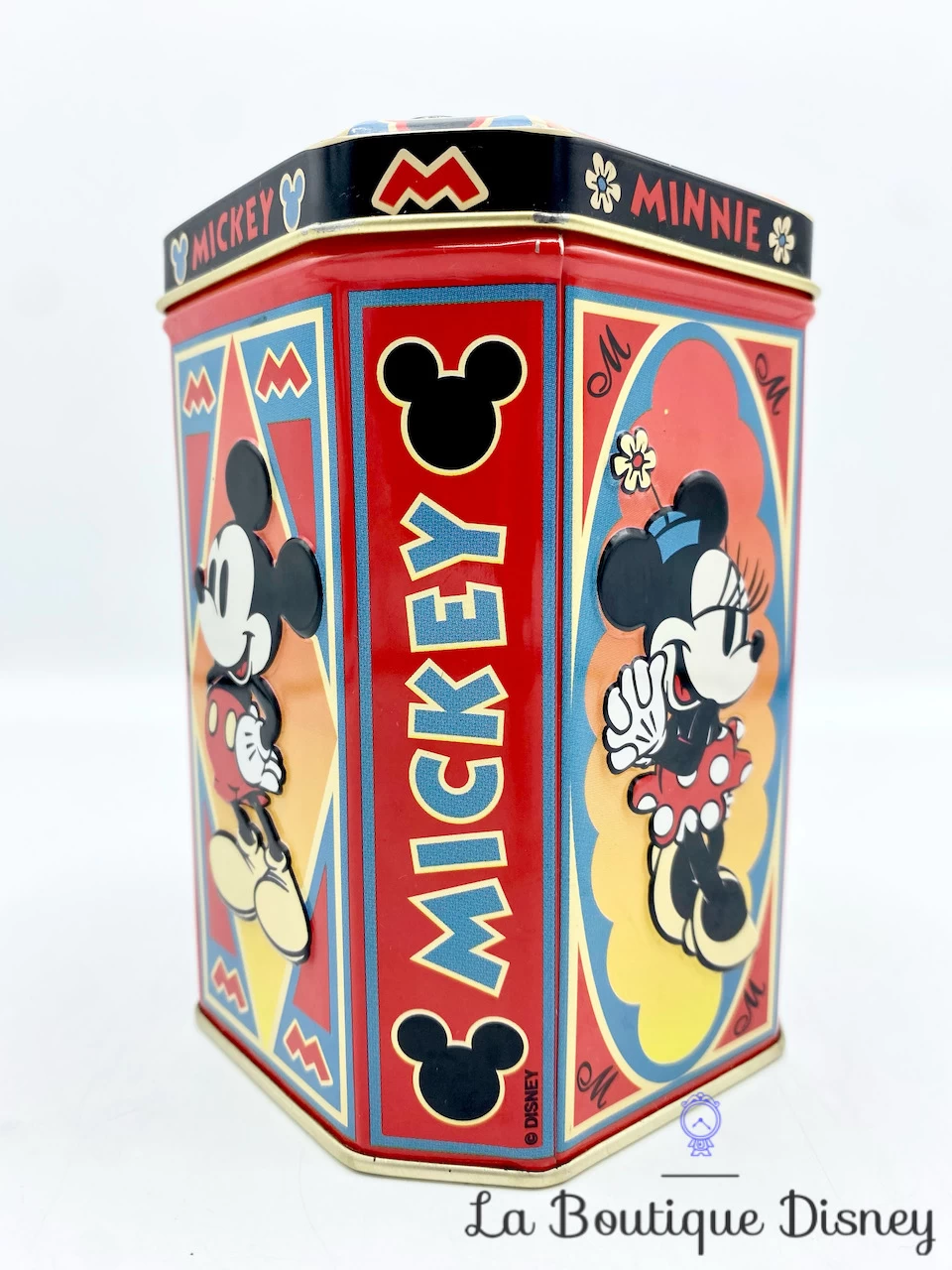 Boite Métal Mickey Minnie Mouse Disney Vintage Rouge 7 Boite Métal Mickey Minnie Mouse Disney Vintage Rouge – Image 5