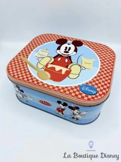 Boite Métal Mickey Mouse Sugar Flour Disney Delacre Carré Rouge Bleu 2010 Biscuits Gâteaux