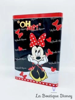 Boite Métal Minnie Mouse Disney Rectangulaire Oh My Noir Rouge Biscuits Gâteaux