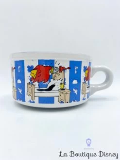 Bol Donald Duck Disney Tasse Mug Blanc Bleu Rayures Lit Réveil