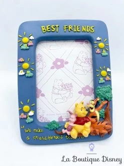 Cadre Photo Winnie L'ourson Tigrou Porcinet Disney Résine Best Friends Bleu