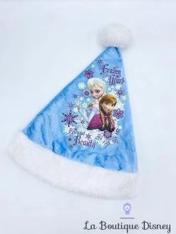 Bonnet Noël Anna Elsa La Reine Des Neiges Disney Frozen Père Noël Bleu Blanc Flocon