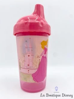 Gourde Apprentissage Aurore Blanche Neige Disney Gobelet Plastique Couvercle Princesses Rose -Poupées Soldes gobelet apprentissage princesses aurore blanche neige disney rose plastique verre 1