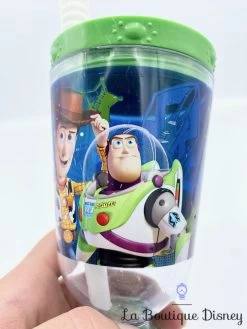 Gobelet Paille Toy Story Disney Store Verre Plastique Vert Buzz Woody Rex -Poupées Soldes gobelet paille toy story disney store verre plastique woody buzz figurine flotte 6