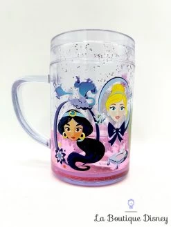 Tasse Plastique Princesses Disney Store 2018 Mug Rose Violet Eau Paillettes -Poupées Soldes gobelet plastique princesses disney parks 2018 verre eau tasse pailettes 3