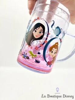 Tasse Plastique Princesses Disney Store 2018 Mug Rose Violet Eau Paillettes -Poupées Soldes gobelet plastique princesses disney parks 2018 verre eau tasse pailettes 4