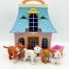 Ensemble De Jeu Figurines Les Aristochats Playset Disney Maison Transportable -Poupées Soldes jouet maison transportable les aristochats figurines playset disney rose bleu vintage rare 4