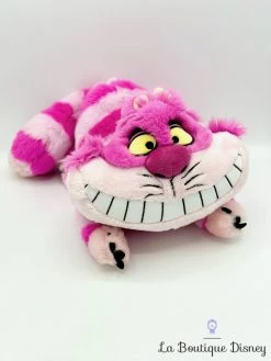 Peluche Chat Cheshire Disney Store 2010 Alice Au Pays Des Merveilles Chat Rose Rayures écusson