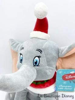 Peluche Musicale Dumbo Noël Disney Sambro éléphant Gris Bonnet Rouge 34 Cm -Poupées Soldes peluche dumbo noel musicale disney sambro bonnet pere noel son 4