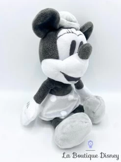 Peluche Minnie Mouse Noir Blanc Grelot Disney Baby Jouet éveil Sensoriel 29 Cm
