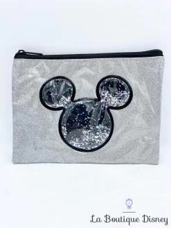 Pochette Mickey Mouse Disney Argenté Trousse Maquillage Paillettes