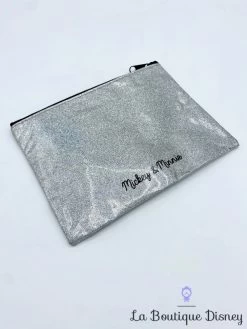 Pochette Mickey Mouse Disney Argenté Trousse Maquillage Paillettes 8 Pochette Mickey Mouse Disney Argenté Trousse Maquillage Paillettes -Poupées Soldes pochette tete mickey mouse paillettes argente strass disney trousse rangement 3