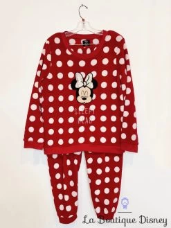Pyjama Minnie Mouse Disney Love To Lounge Taille M Polaire Pilou Rouge Blanc Sleepy Head
