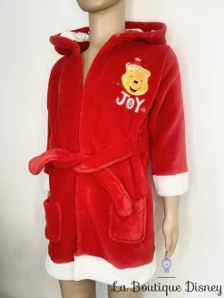 Robe De Chambre Winnie L'ourson Noël JOY Disney Store Taille 18-24 Mois Peignoir Rouge