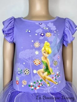 Robe La Fée Clochette Disney Store Taille 2 Ans Violet Voile Fleurs -Poupées Soldes robe fee clochette disney store violet fleur 4