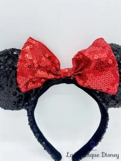 Serre Tête Oreilles Minnie Mouse Sequins Disney Parks Disneyland Ears Noir Noeud Rouge Classique Strass -Poupées Soldes serre tete oreilles minnie mouse sequins disneyland disney ears rouge noir classique 5