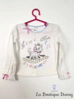 Sweat Marie Les Aristochats Disney Store Taille 2-3 Ans Blanc Musique Piano Do Re Mi