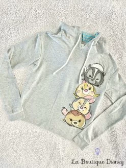 Sweat Shirt Capuche Tsum Tsum Bambi Disney Store Taille XS Gris