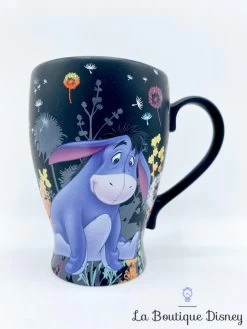Tasse Bourriquet Fleurs Disney Store Mug Noir Winnie L'ourson âne Violet