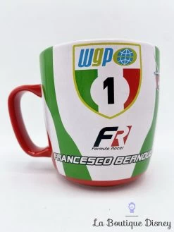 Tasse Francesco Bernoulli Cars 2 Disney Store Mug WGP Voiture Italie -Poupées Soldes tasse francesco bernouli cars 2 disney store mug rouge vert italie wgp course voiture 5