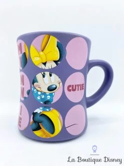 Tasse Minnie Mouse Pois Disney Store Mug Violet Cutie Smile Laugh