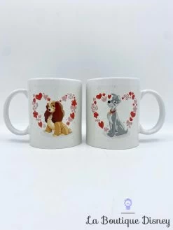Tasses Paire La Belle Et Le Clochard Disney Mug 2017 Duo Ensemble Chiens Coeurs