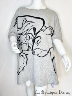 Tee Shirt Simba Nala Le Roi Lion Disney Taille M Gris