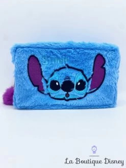 Pochette Stitch Disney F&F Stores Fourrure Bleu Trousse Maquillage