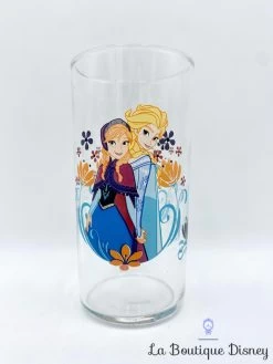 Verre Elsa Anna Olaf La Reine Des Neiges Disney Transparent Fleurs