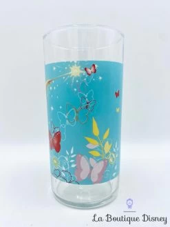 Verre Fée Clochette Disney Peter Pan Fleurs Papillons Bleu -Poupées Soldes verre fee clochette disney bleu peter pan fleurs papillons 1