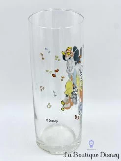 Verre Mickey Minnie Mouse Musique Disney Vintage Notes -Poupées Soldes verre mickey minnie notes musique dj enceinte orange jaune vintage 1