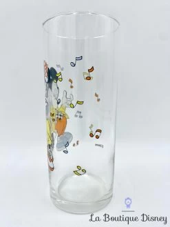 Verre Mickey Minnie Mouse Musique Disney Vintage Notes -Poupées Soldes verre mickey minnie notes musique dj enceinte orange jaune vintage 2