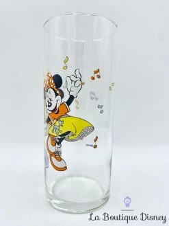 Verre Mickey Minnie Mouse Musique Disney Vintage Jukebox Notes -Poupées Soldes verre mickey minnie notes musiques boite de nuit danse orange jaune vintage 3
