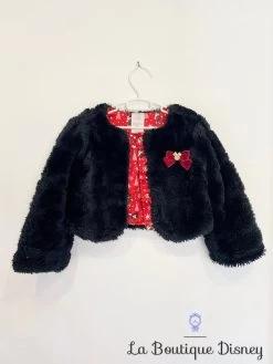 Veste Fourrure Minnie Mouse Disney Store Taille 4 Ans Noir Rouge Noël